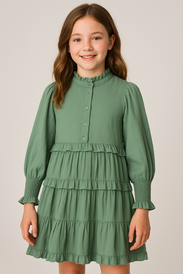 Button-Down Tiered Frock