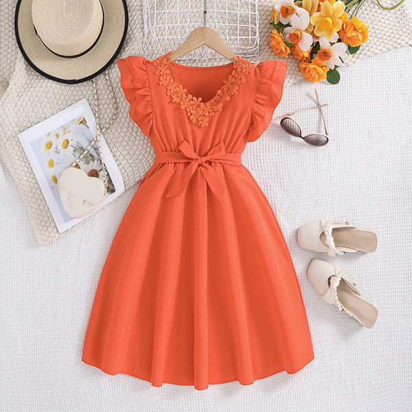 Waist Tie Orange Frock