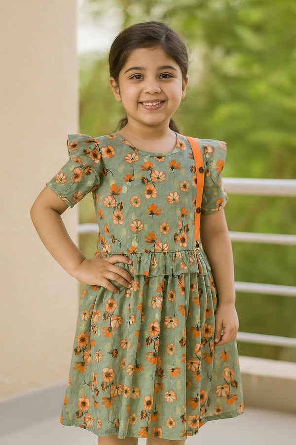 Black Button Printed Lawn Frock