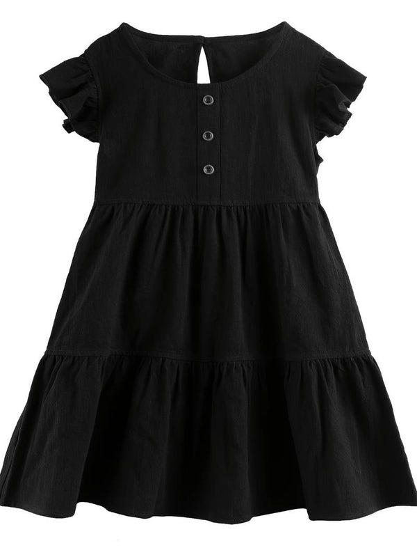 Black Ruffle Hem Dress